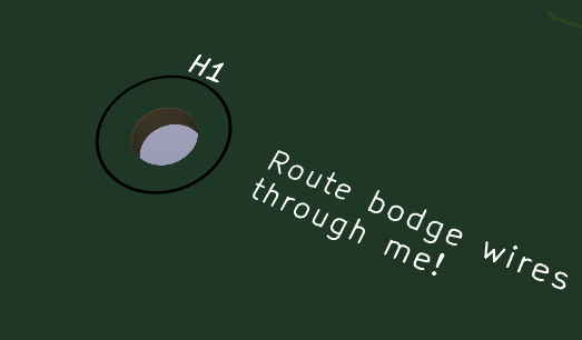 3D Render - Bodge Wire Hole
